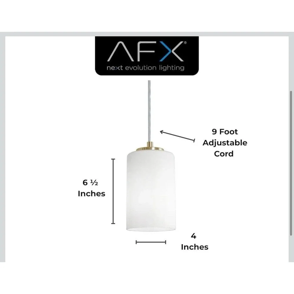 AFX Leop04mbsn Leo 6 Inch Pendant Light Requires E26‎ A19 Bulb 60watts Max